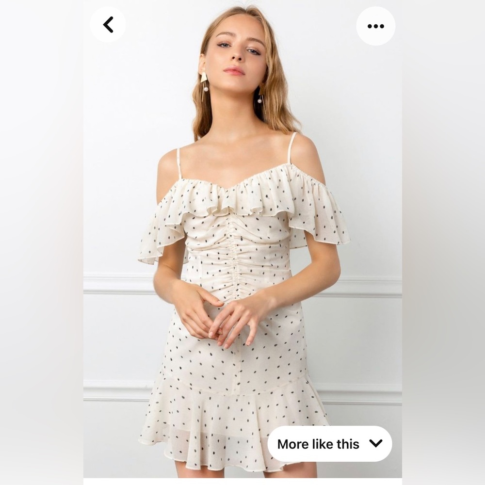 NWT J.ING Ruched Rosaline Dress - S / White